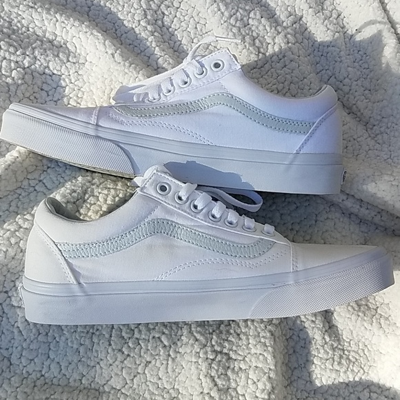 canvas old skool white vans